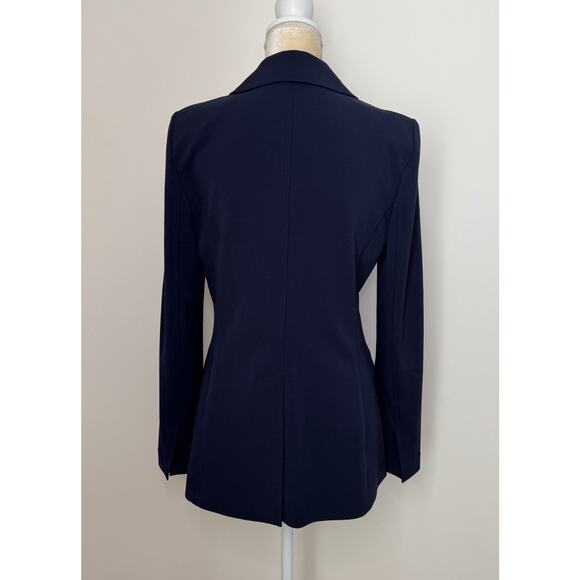 NWT White House Black Market The Essential Blazer Size 8 Navy Shoulder Pads - Picture 8 of 16